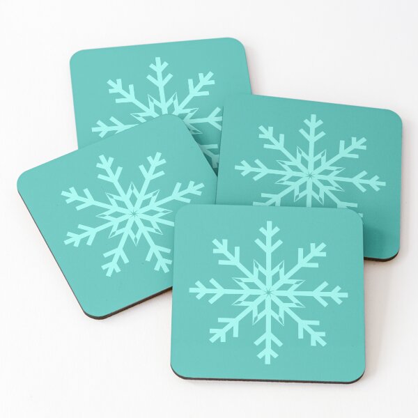 Item preview, Turquoise Blue Snowflake on Aqua Blue designed and sold by Sharon Schwalbe.