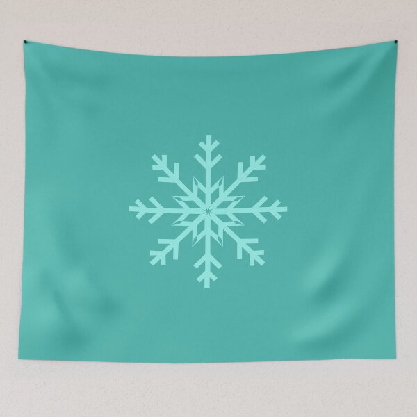 Item preview, Turquoise Blue Snowflake on Aqua Blue designed and sold by Sharon Schwalbe.