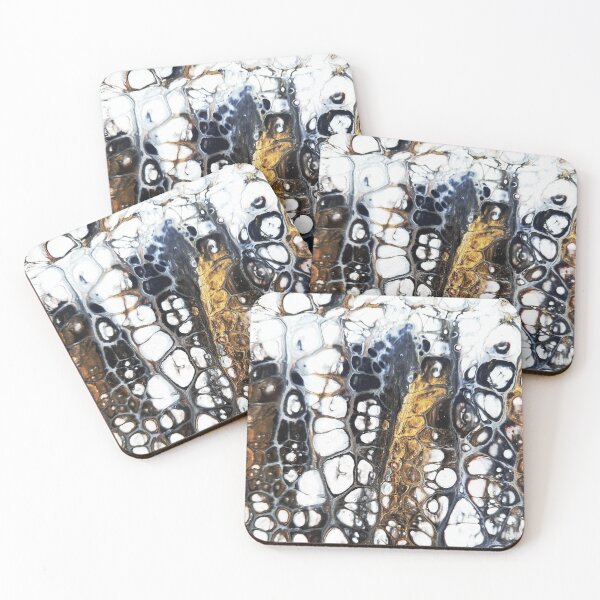 Item preview, Gold and Black Acrylic Pour Painting designed and sold by KammyArt.