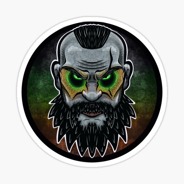 Vista previa del artículo con la obra «On The Chin ™ NORSE KING - Naranja / Verde», diseñado y vendido por OnTheChin.