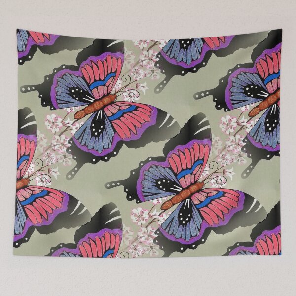 Item preview, Butterflies and Cherry Blossoms X Large designed and sold by DEBORAH CROSS.