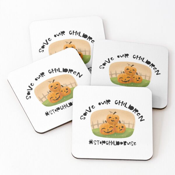 Item preview, save our children pumking stop child abuse blackletters designed and sold by SwankyFine.