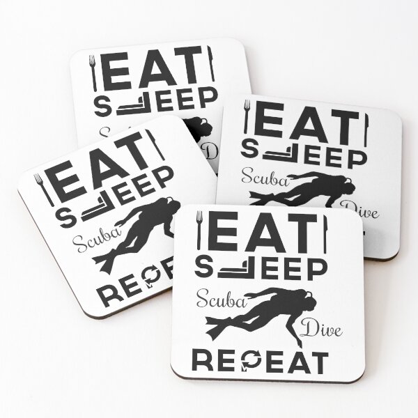 Item preview, Eat Sleep Scuba Dive Repeat, With Scuba Diver Silhouette designed and sold by 4AllTimes.