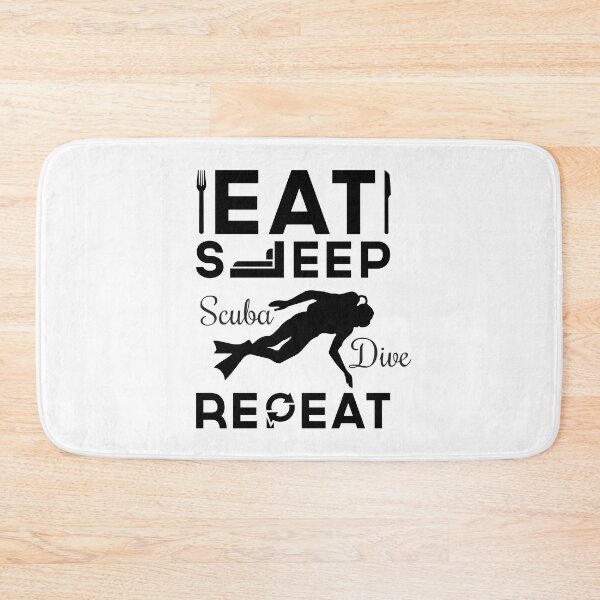 Item preview, Eat Sleep Scuba Dive Repeat, With Scuba Diver Silhouette designed and sold by 4AllTimes.