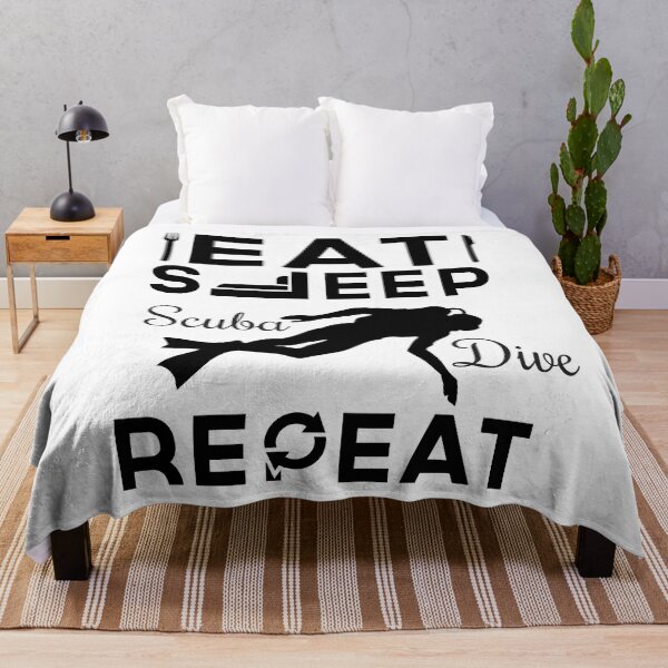 Item preview, Eat Sleep Scuba Dive Repeat, With Scuba Diver Silhouette designed and sold by 4AllTimes.