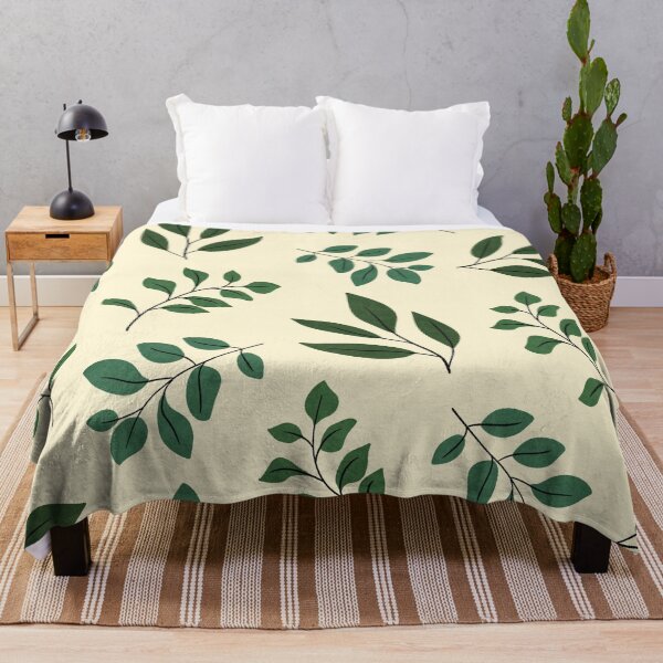 Item preview, Green Leaves on Light Yellow Pattern designed and sold by WordsmithNerd.
