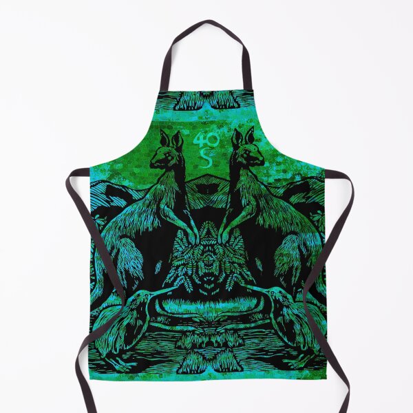 Item preview, Kangaroo and Kiwi mirrored pattern - blue green designed and sold by 40degreesSouth.