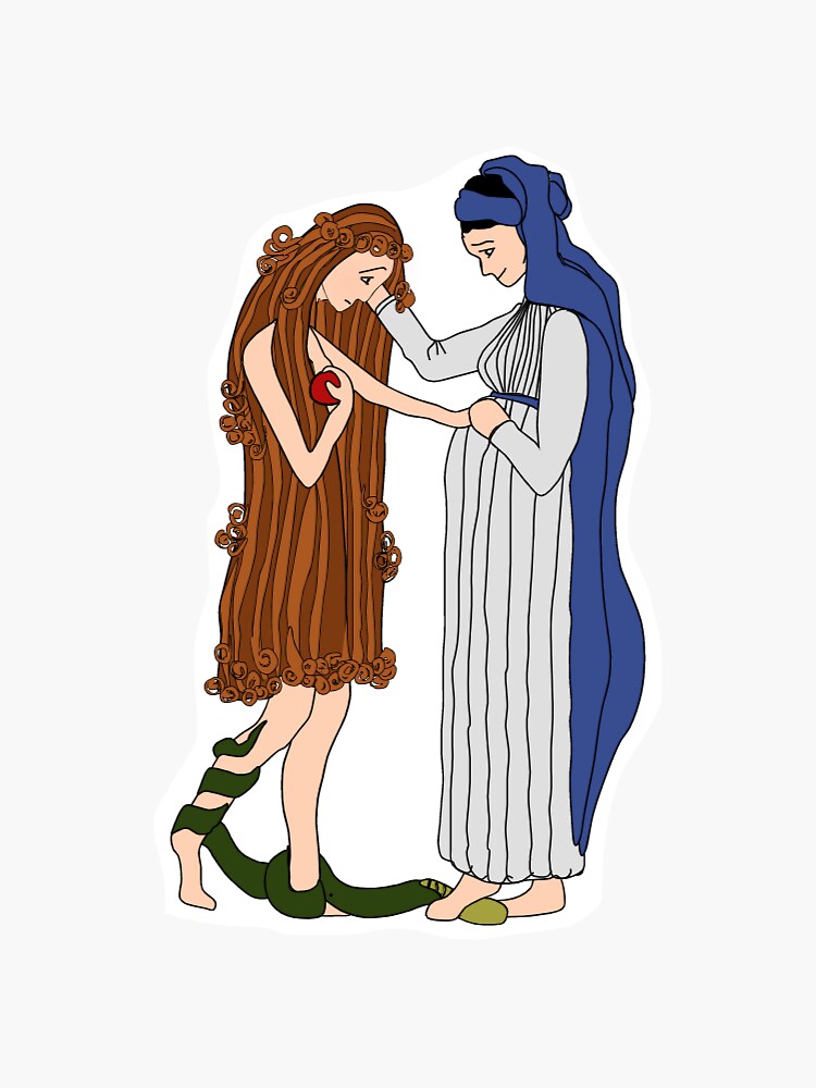 Mary and eve Sticker