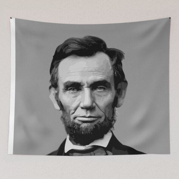 Artikelvorschau, Abraham Lincoln Porträt Schwarz und Weiß entworfen und verkauft von Sarah Lopez.
