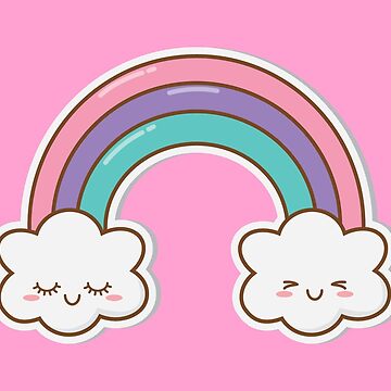 Kawaii Rainbow Cloud Shaped Plush Throw Pillow Cute Weather