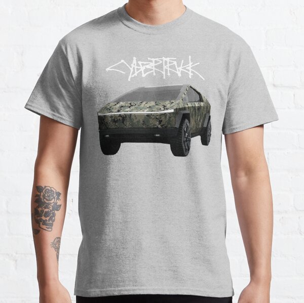 Tesla Cybertruck Camo | White Logo Classic T-Shirt