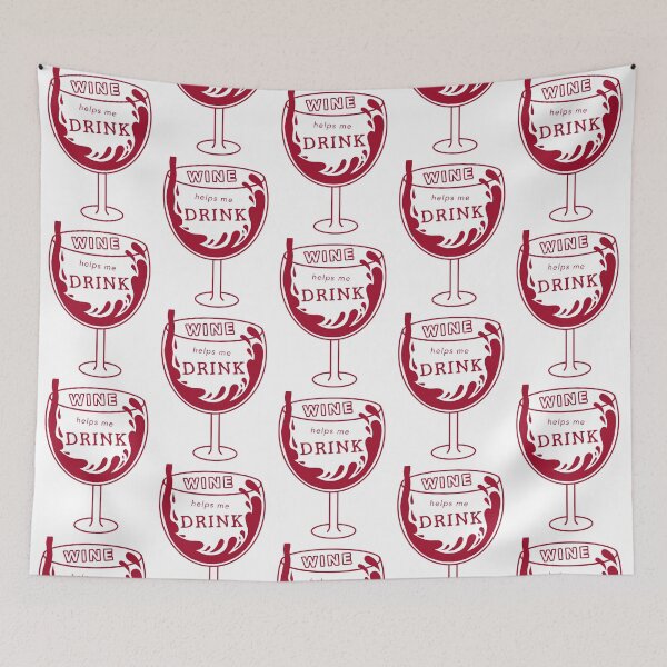 Item preview, Wine Helps Me Drink (White) (With wine pouring) designed and sold by artsyANTcreatns.
