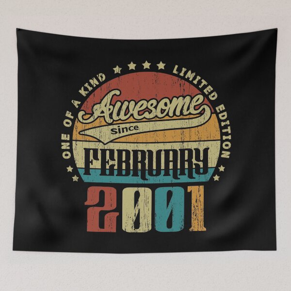 Item preview, Vintage February 2001 One Of A Kind Awesome Since February 2001 20th Birthday Gift 20 Years Old designed and sold by Takatv.