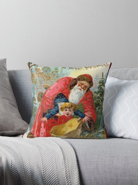 Item preview, Victorian Santa Stuffing Child into Sack Christmas greeting designed and sold by forgottenbeauty.
