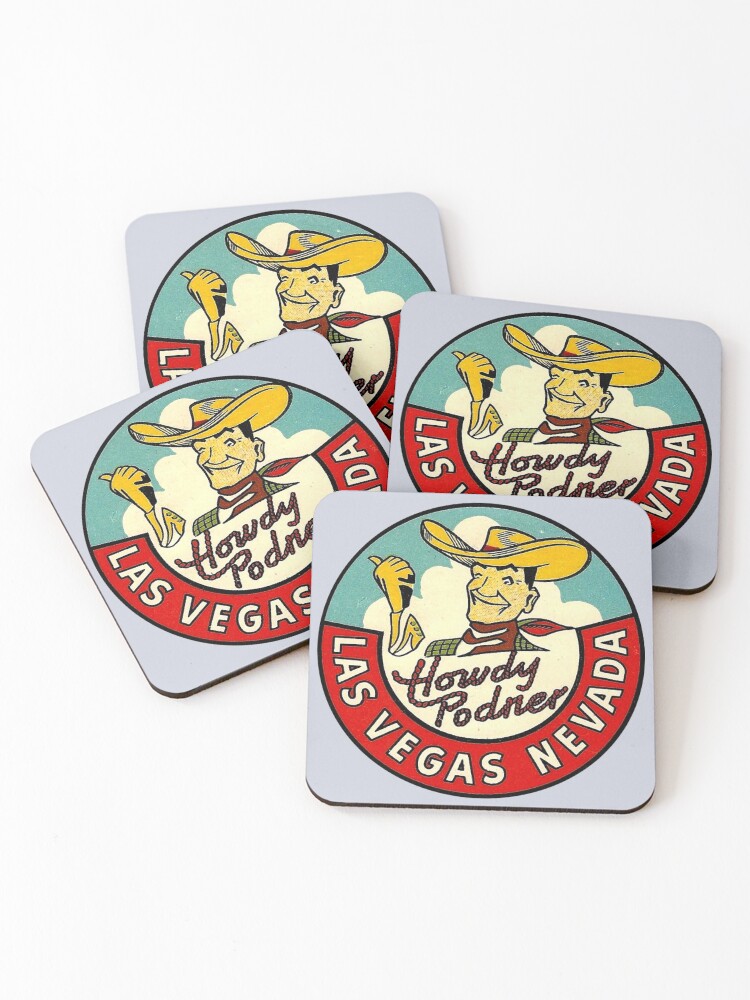 Thumbnail 1 of 5, Coasters (Set of 4), Las Vegas Vic Vintage Travel Decal designed and sold by hilda74.