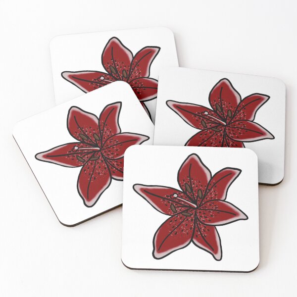 Item preview, Red and White Tiger Lily designed and sold by Littlecodyart.
