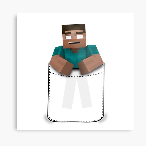 Minecraft: Pocket Herobrine Metal Print