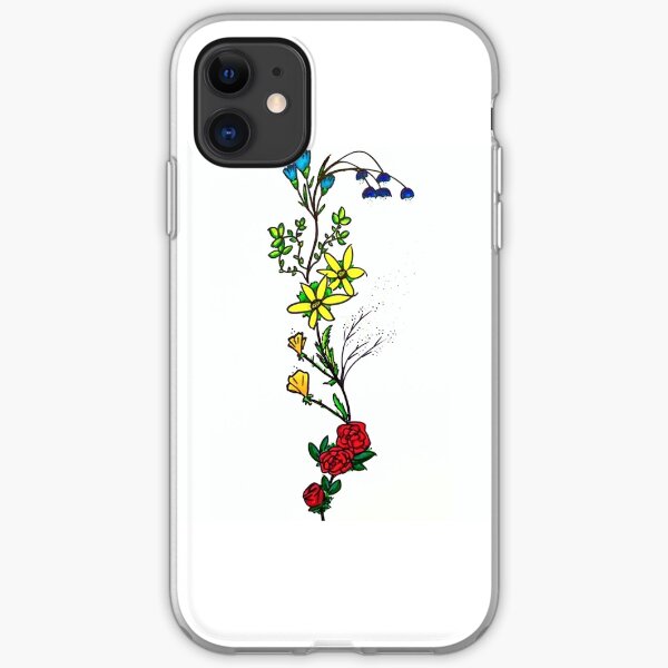 Vigne de fleur de chakra arc-en-ciel mignon Coque souple iPhone