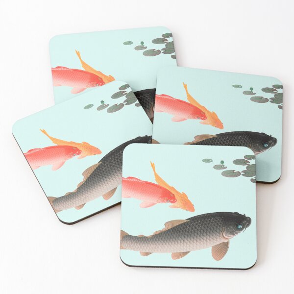 Item preview, Japanese Koi Fish | Common and Golden Carp (1935) by Ohara Koson designed and sold by JacobPloesser.