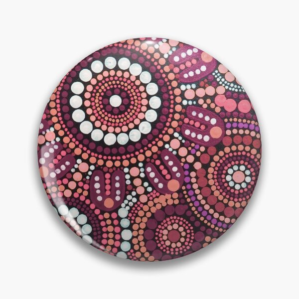 Item preview, Australian Aboriginal Rose Colour Pattern Family Gathering designed and sold by GhostGumDesigns.