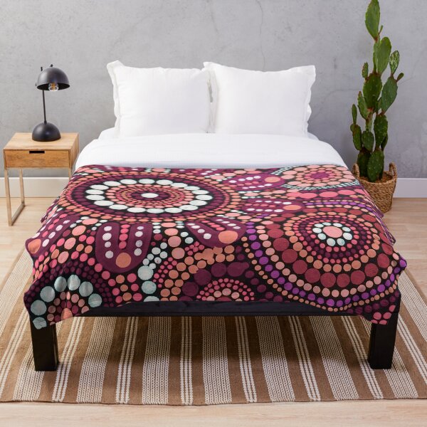 Item preview, Australian Aboriginal Rose Colour Pattern Family Gathering designed and sold by GhostGumDesigns.