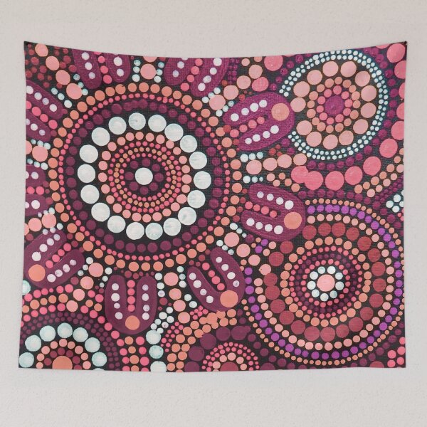 Item preview, Australian Aboriginal Rose Colour Pattern Family Gathering designed and sold by GhostGumDesigns.