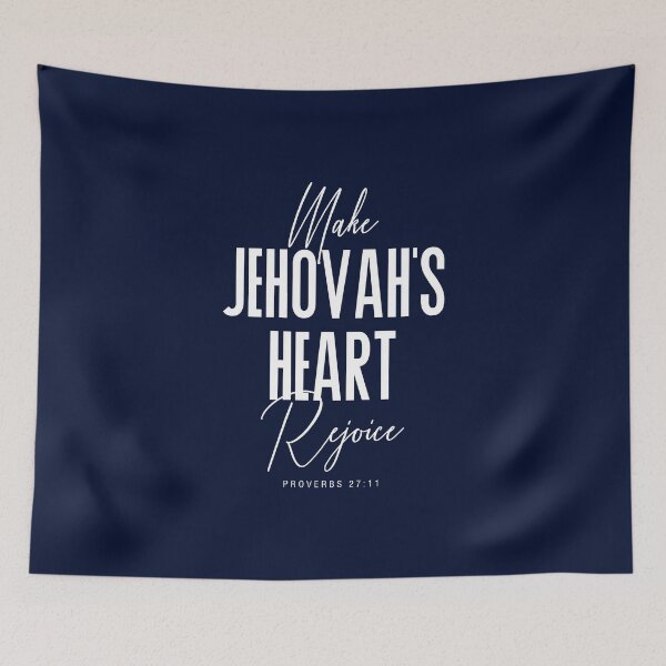 Item preview, Make Jehovahs Heart Rejoice - Navy Blue Background designed and sold by KA DESIGNS.