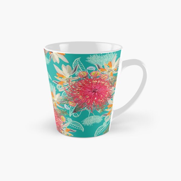 Aperçu de l'œuvre Motif de fleurs sauvages australiennes - Palette de couleurs sarcelle et rose d'été créée et vendue par Sketchbook Designs.