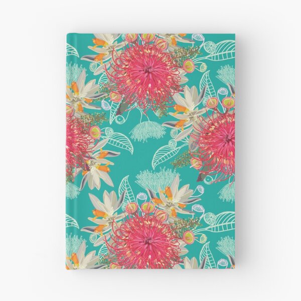 Item preview, Australian Wildflower Pattern - Summer Teal and Pink Colour Palette designed and sold by Sketchbook Designs.