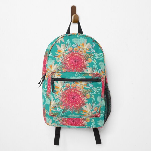 Item preview, Australian Wildflower Pattern - Summer Teal and Pink Colour Palette designed and sold by Sketchbook Designs.