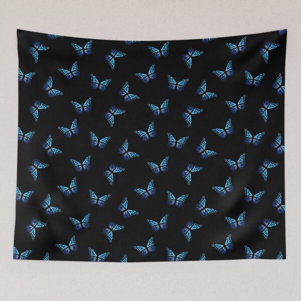 Item preview, Blue Butterflies Print - Black designed and sold by Corey Paige Designs.