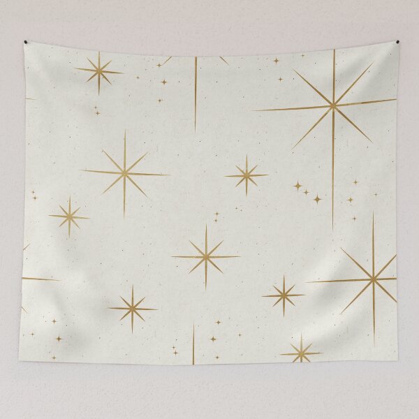 Item preview, Gold Art Deco Stars Sparkle Pattern Astrology Astronomical Vintage Style White Background designed and sold by Ejaaz.