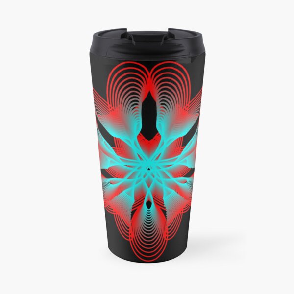 Spirograph with Red and Blue Travel Coffee Mug