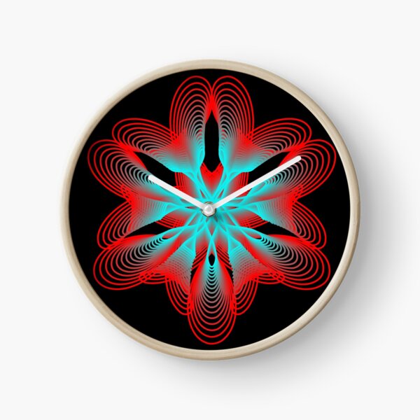Spirograph with Red and Blue Clock