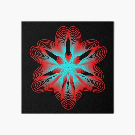 Spirograph with Red and Blue Art Board Print