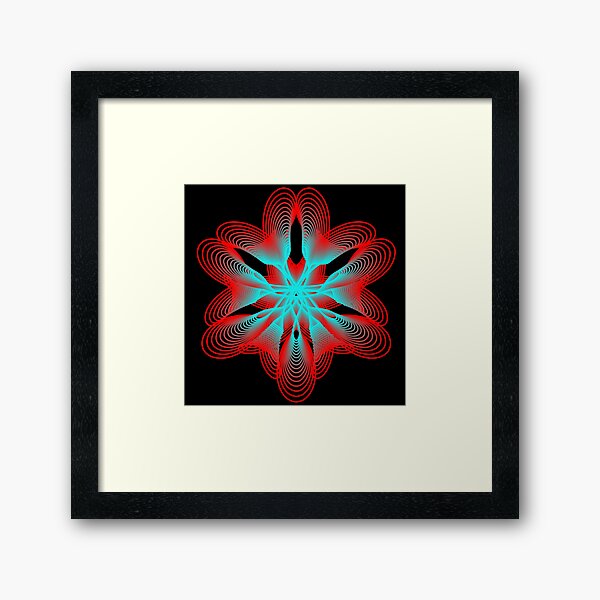 Spirograph with Red and Blue Framed Art Print
