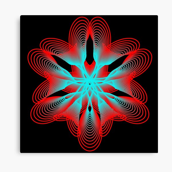 Spirograph with Red and Blue Canvas Print
