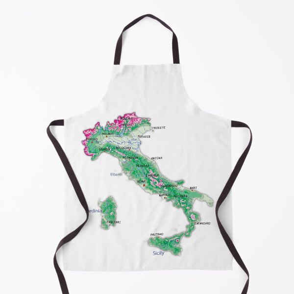 Item preview, ITALY detailed physical map topographic map of ITALY with Country Borders, Capitals and Major Lakes and Rivers designed and sold by mashmosh.