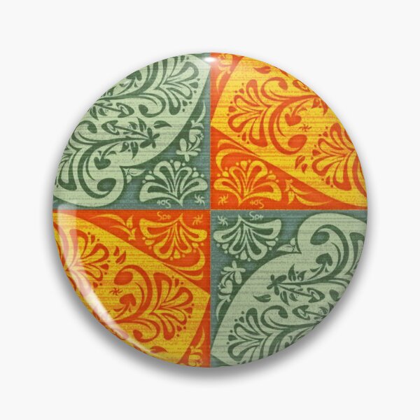 Item preview, Floral Motif 1 - Orange Green designed and sold by 40degreesSouth.