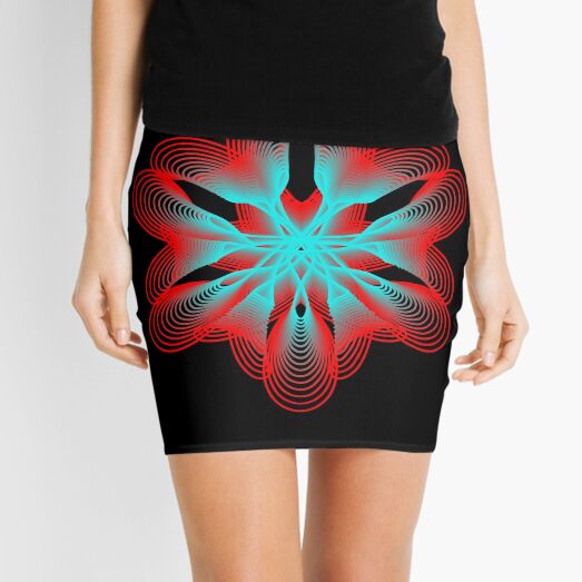 Spirograph with Red and Blue Mini Skirt