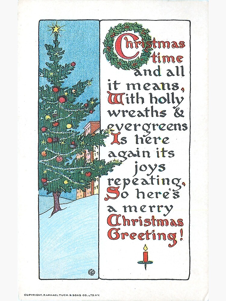 Thumbnail 2 of 2, Greeting Card, "Christmas Time and All It Means" Vintage Christmas Postcard (1916) designed and sold by douglasewelch.