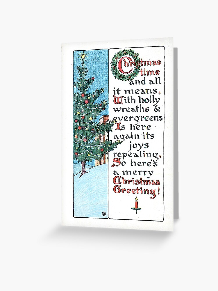 Thumbnail 1 of 2, Greeting Card, "Christmas Time and All It Means" Vintage Christmas Postcard (1916) designed and sold by douglasewelch.