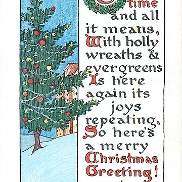 Artwork thumbnail, "Christmas Time and All It Means" Vintage Christmas Postcard (1916) by Douglas E. Welch Design and Photography