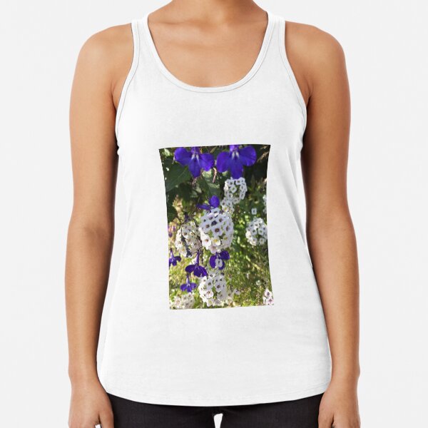 Blue & White Flower Decorations Racerback Tank Top