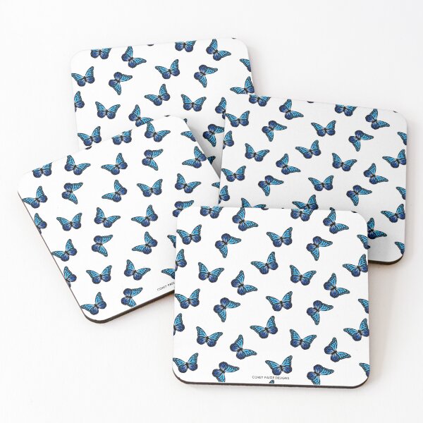 Item preview, Blue Butterflies - White designed and sold by Corey Paige Designs.