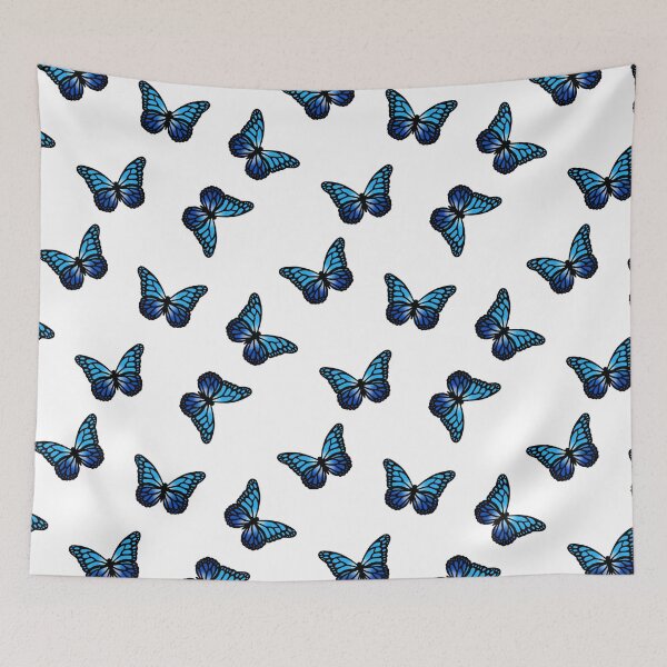 Item preview, Blue Butterflies - White designed and sold by Corey Paige Designs.