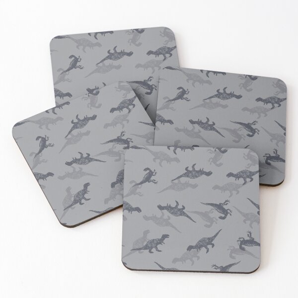 Item preview, Dinosaur Pen Sketch Grey Small Meat Eaters Repeat Pattern designed and sold by jamiesoondesign.