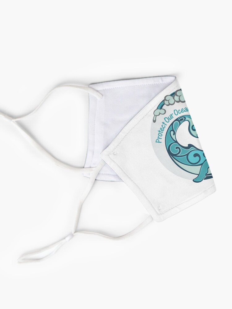 Alternate view of Protect Our Oceans Whale Tail Ocean Wave Mask