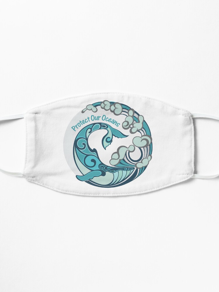 Alternate view of Protect Our Oceans Whale Tail Ocean Wave Mask