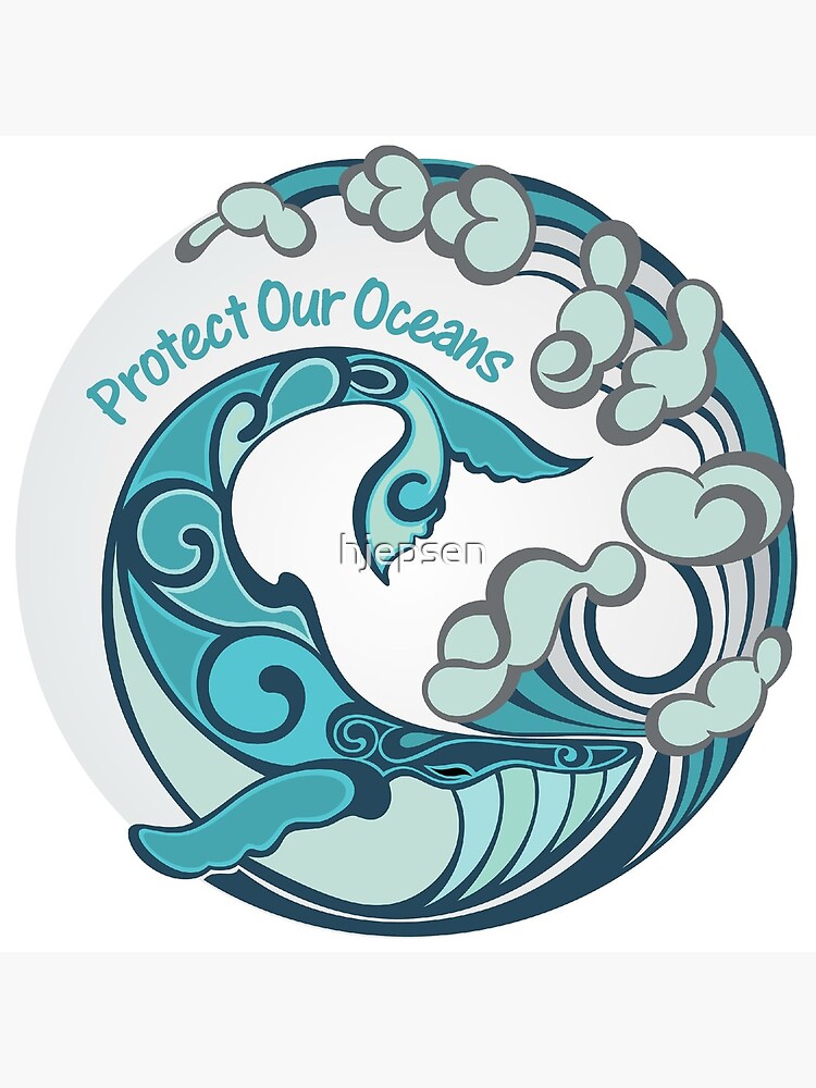 Protect Our Oceans Whale Tail Ocean Wave by hjepsen
